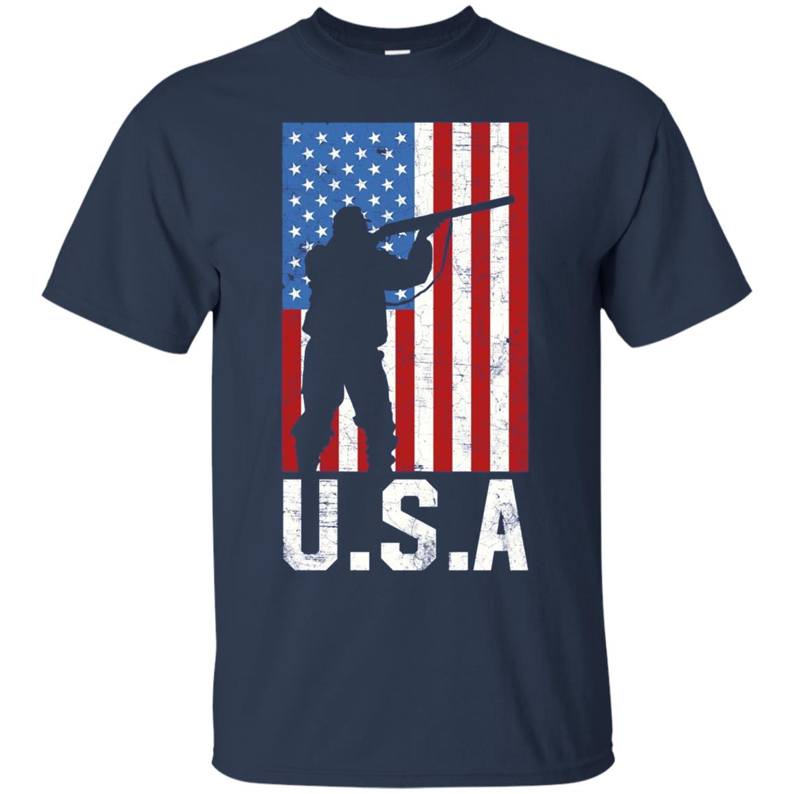 American Flag Long Sleeve Shirt Hunting 4th of July USA Gift
