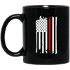 Image of American Flag Red Line USA Patriot July 4th Sleeves Shirt