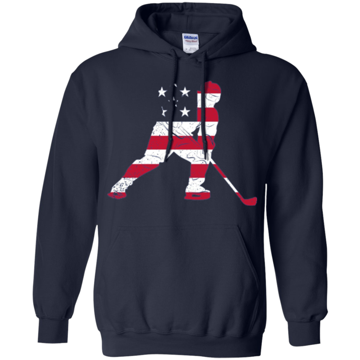 American USA Flag Ice Hockey T-Shirt Patriotic Sports Gift