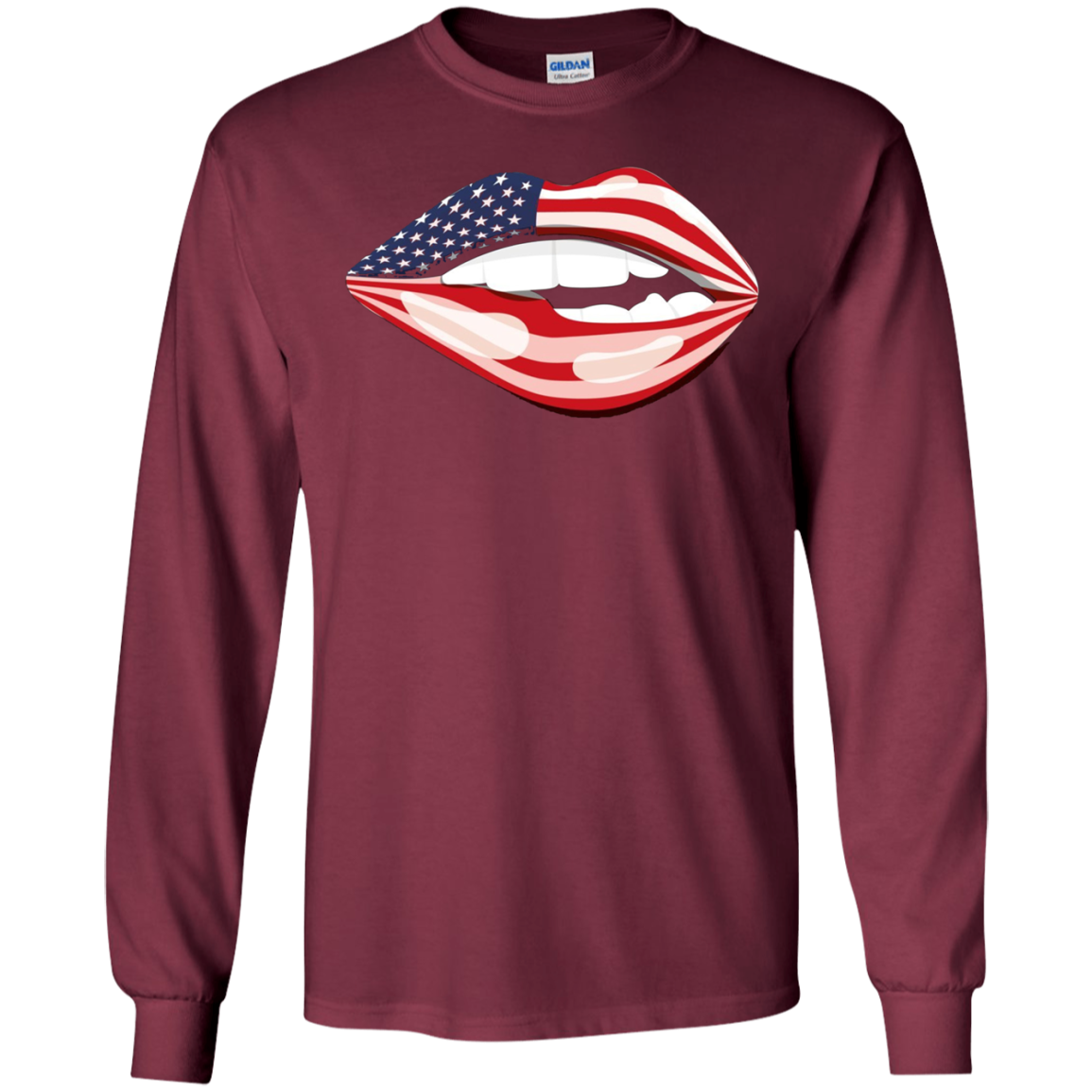 American USA Flag Lips - Independence Day 4th July Shirt