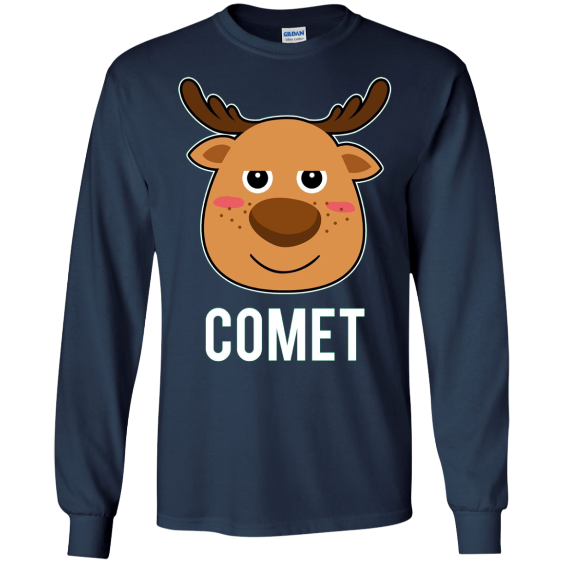 Santa Reindeer Comet T-Shirt Christmas Group Costume Tee