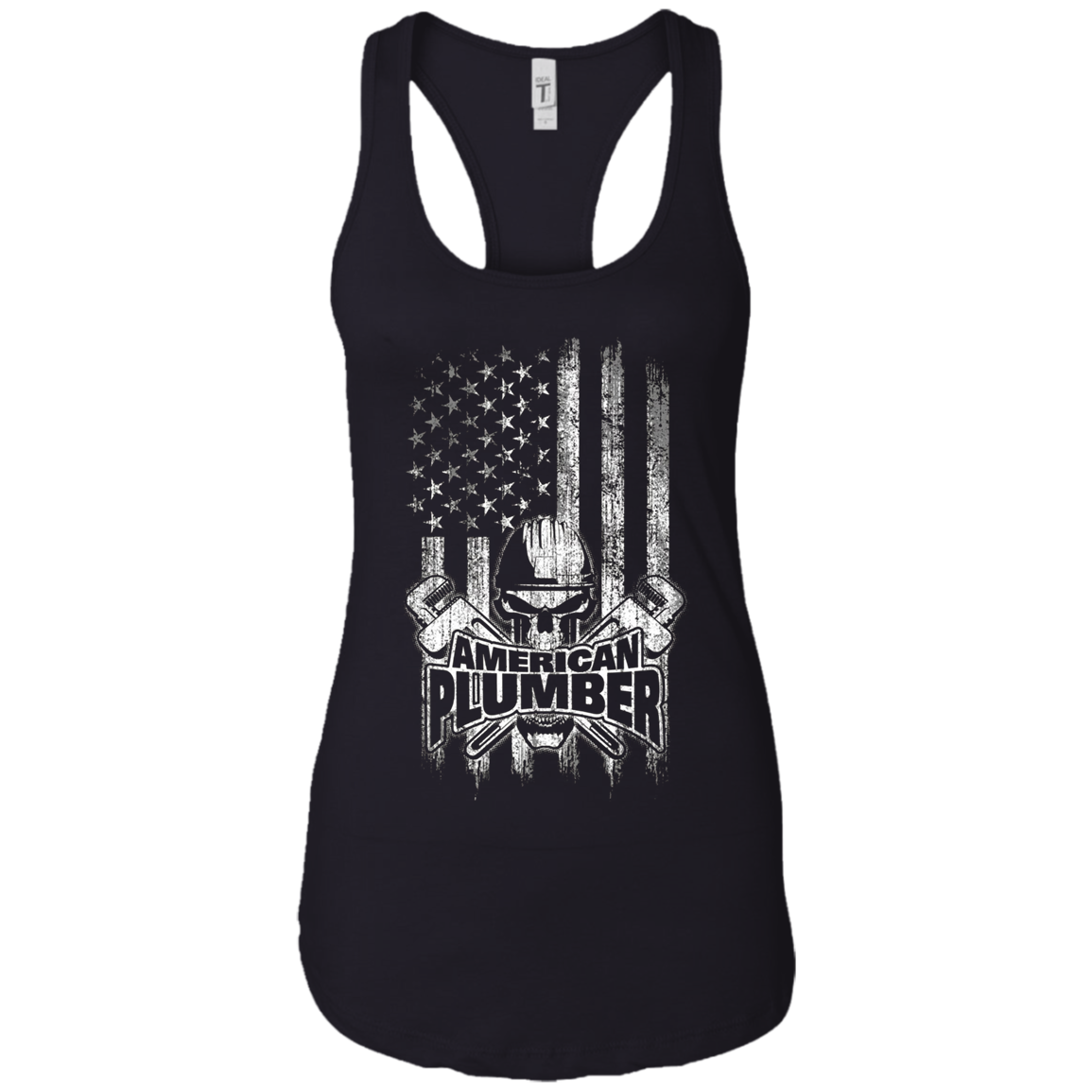 American Plumber T-Shirt Skull and Wrenches