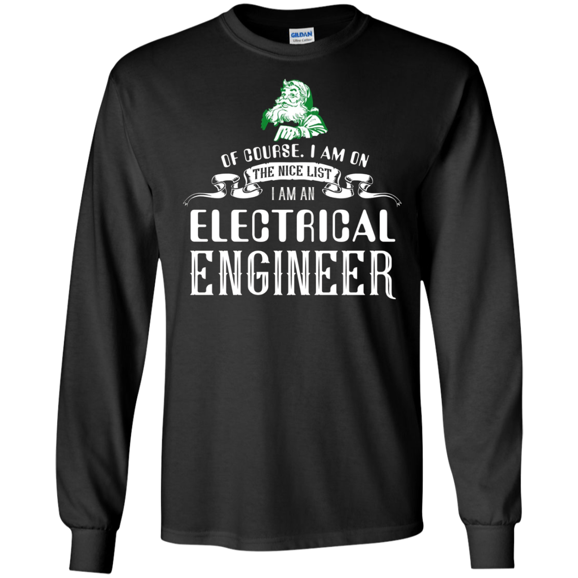 Santa Electrical Engineer Funny Tshirt on Christmas Holiday