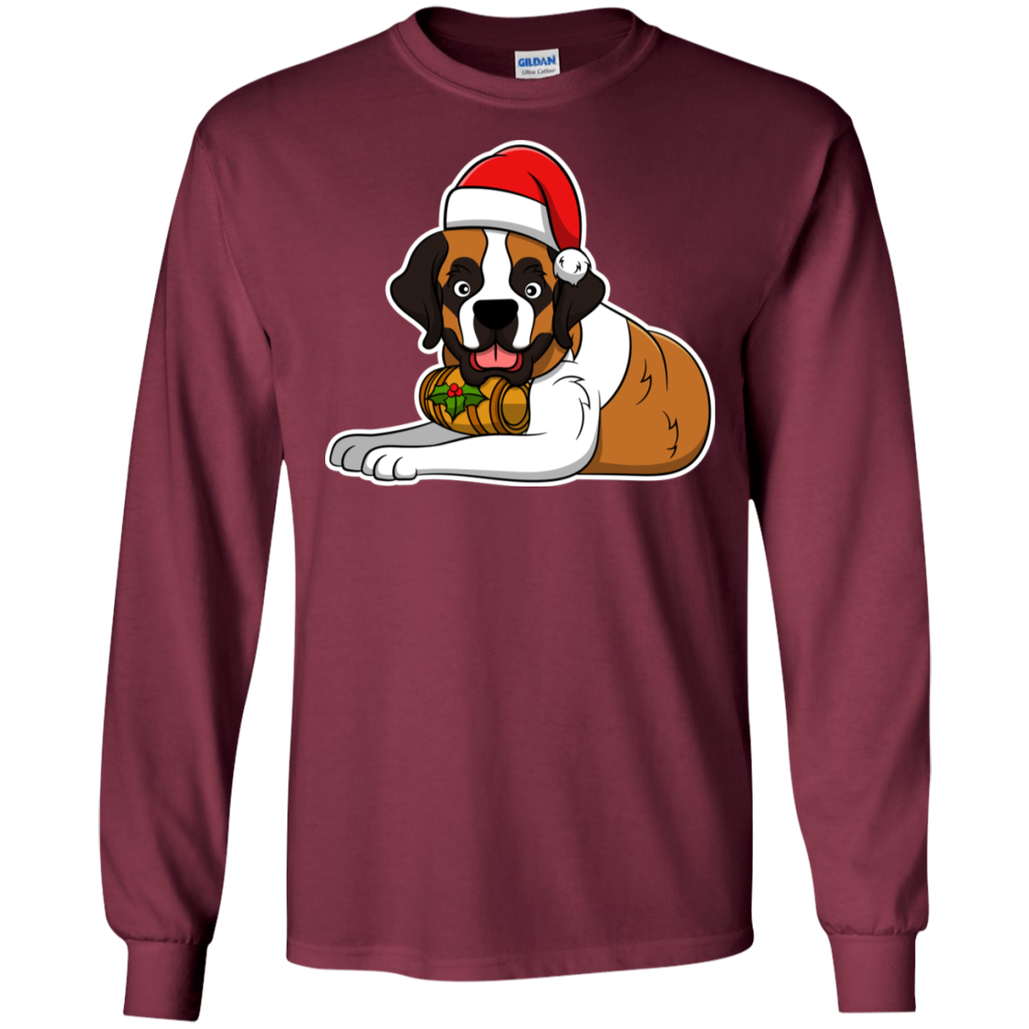 Christmas St. Bernard Dog T-Shirt, Puppy Xmas Gift