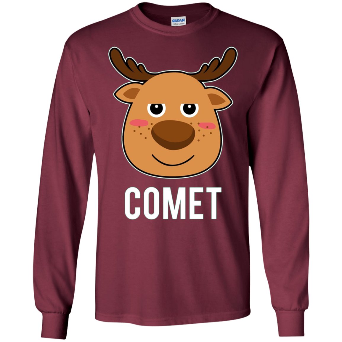Santa Reindeer Comet T-Shirt Christmas Group Costume Tee