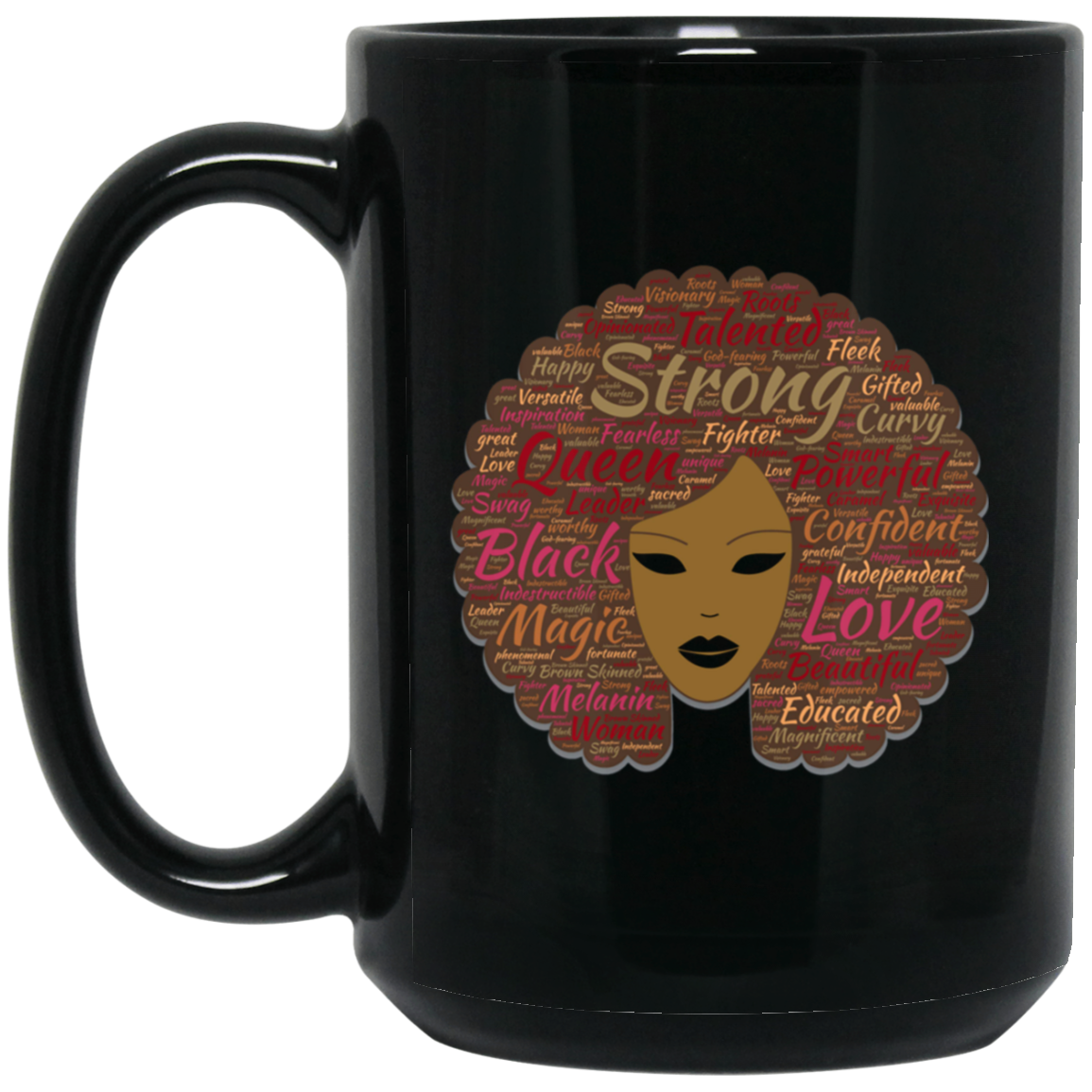 Afro Word Art Black History Month Natural Hair T-Shirt