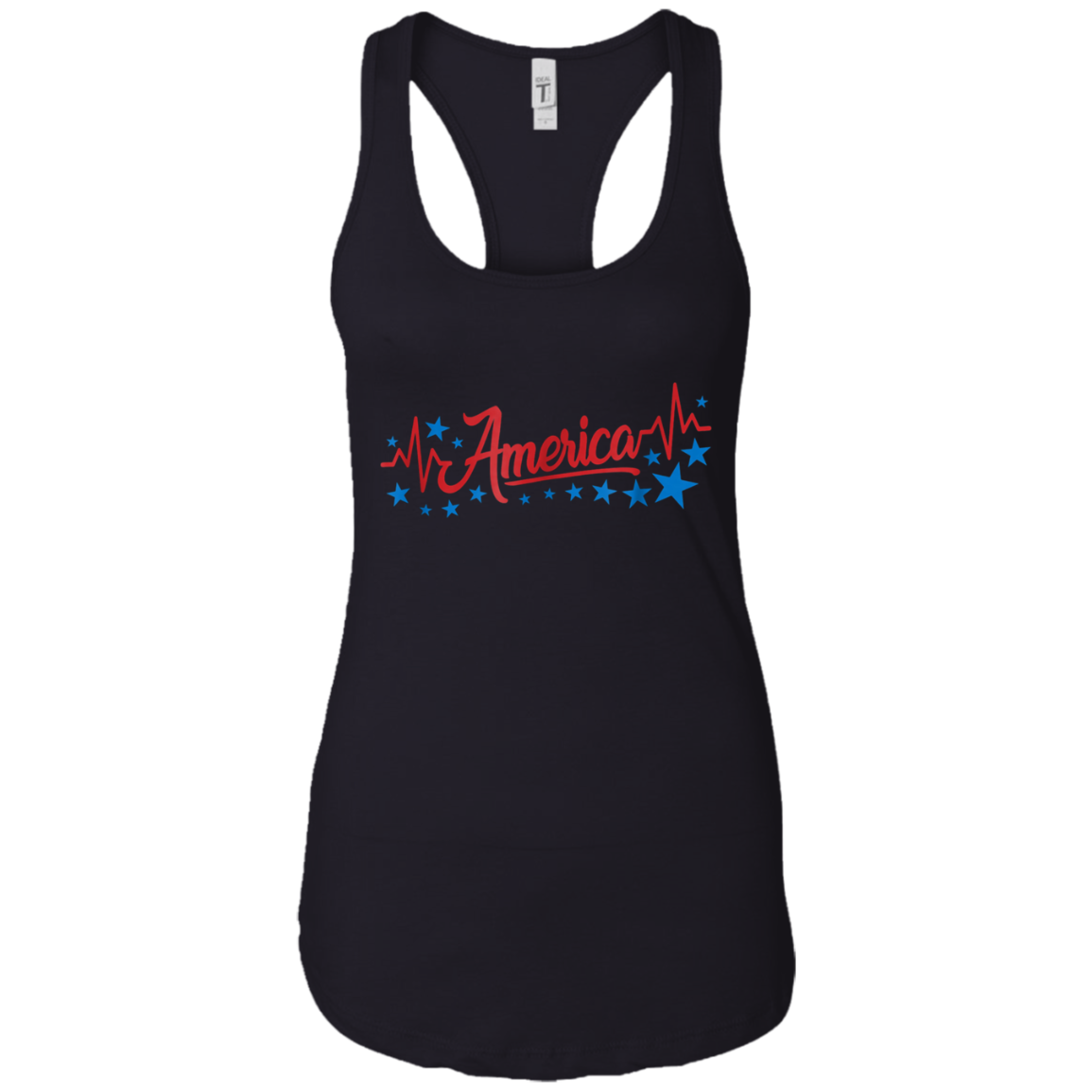 America Heartbeat Shirt Red Blue Fourth of July Outfit Stars