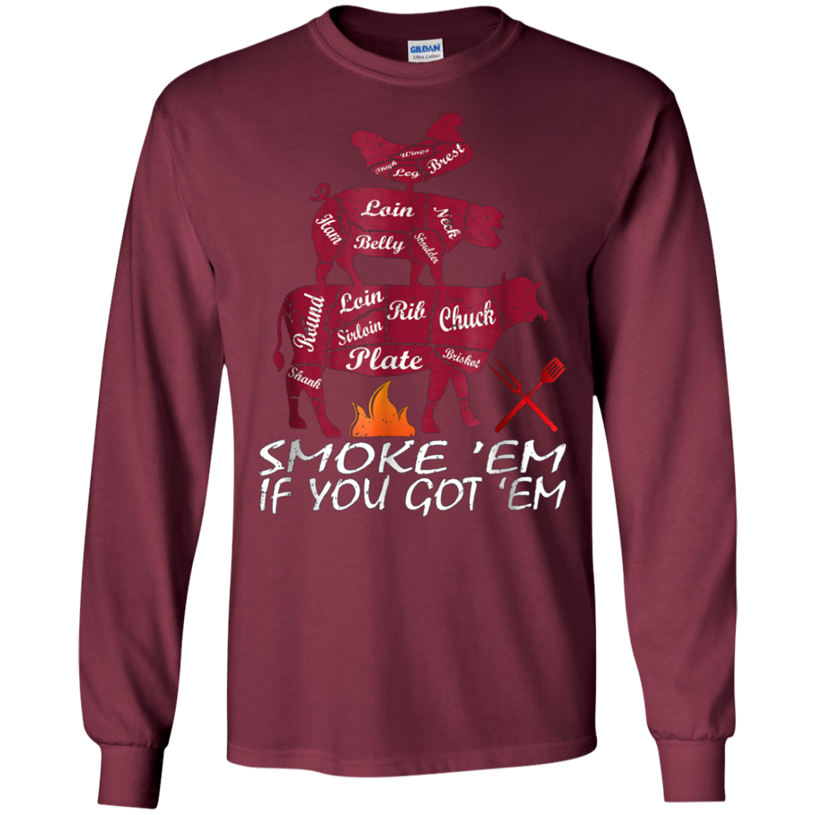 Authentic Smoke Em If You Got Em Shirt BBQ Fathers Day Tee