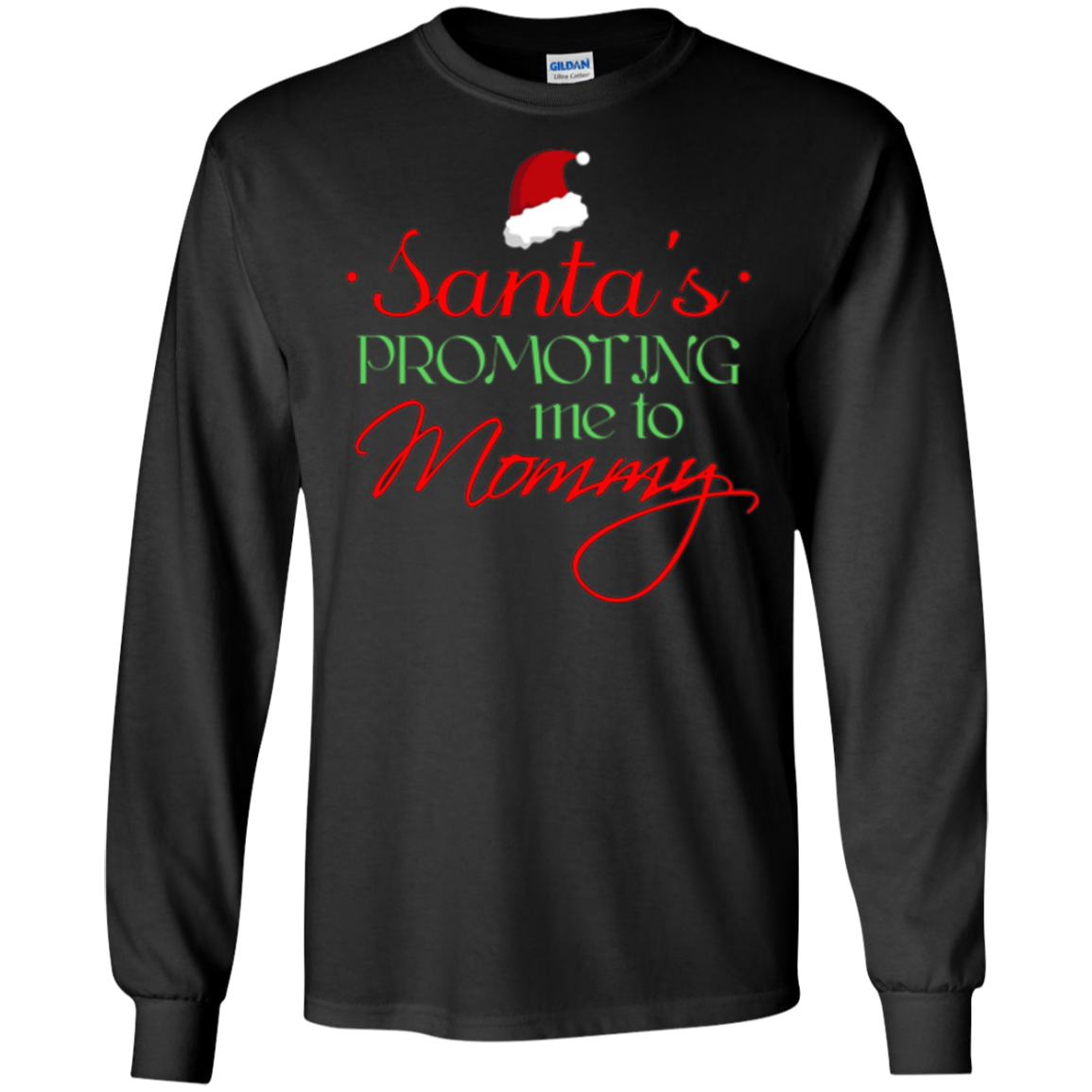 Santas Promoting Me To Mommy Mom Christmas Maternity T-Shirt