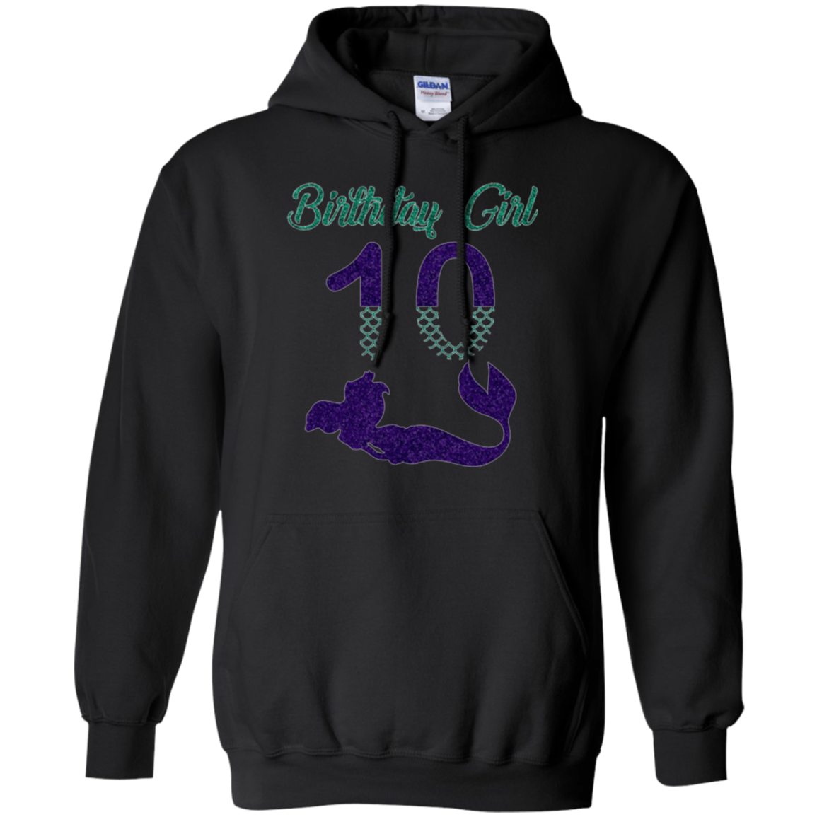 10th Birthday Girl Purple Mermaid T-Shirt