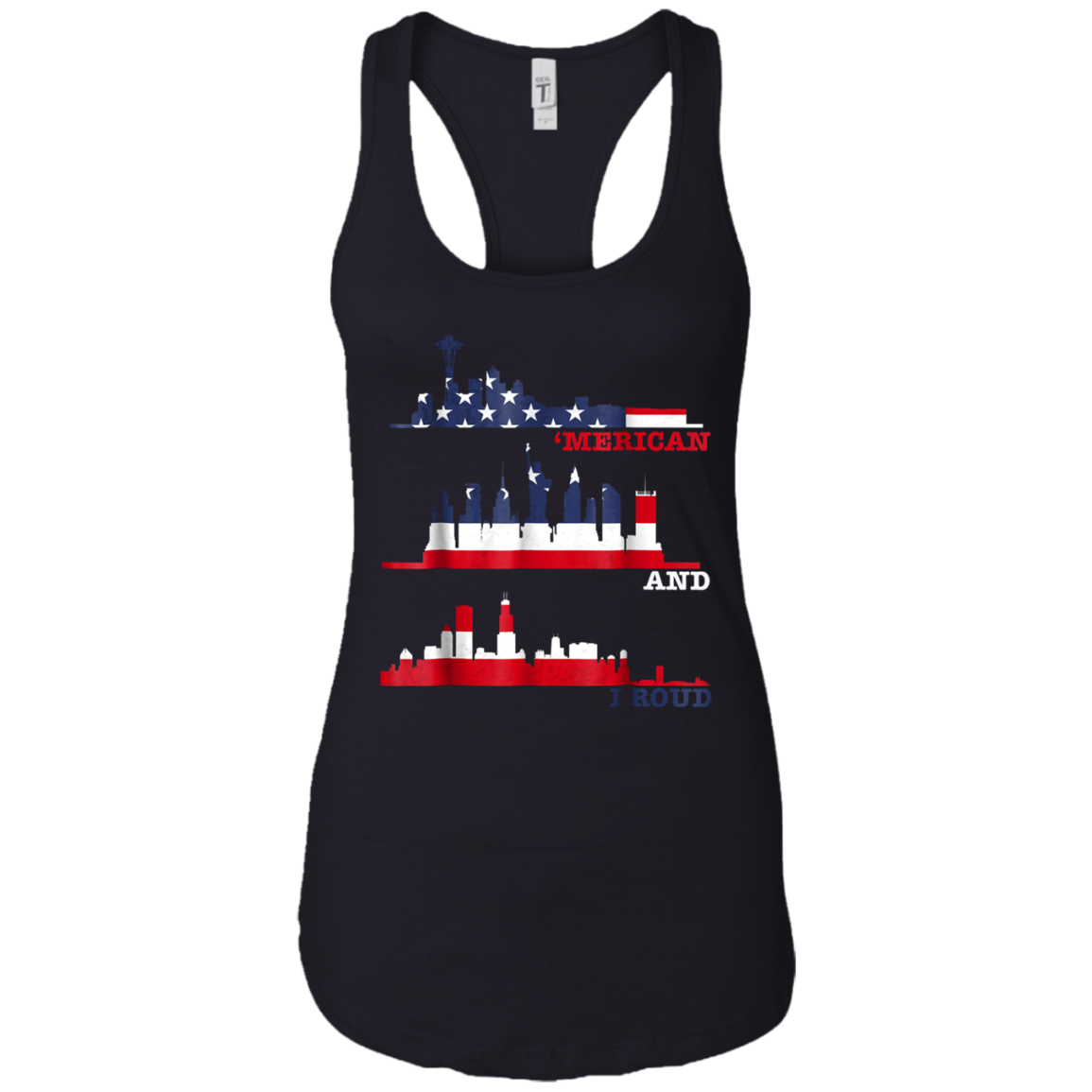 'Merican and Proud Awesome Patriotic 4th July T-Shirt