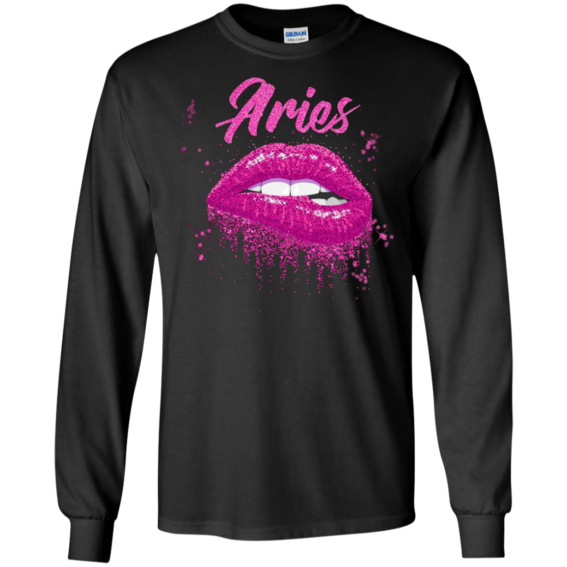 Aries Zodiac Birthday Pink Lips T-Shirt for Black Women