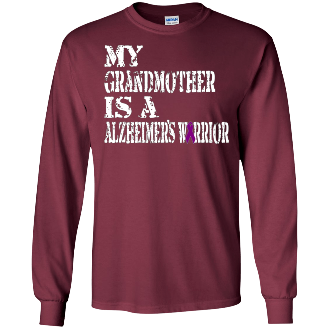 Alzheimer's Awareness Tee For Grandmothers Purple Ribbon Tee