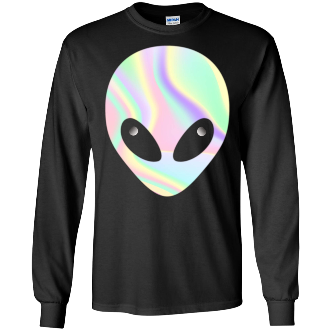 Alien Head T-Shirt Holographic Effect