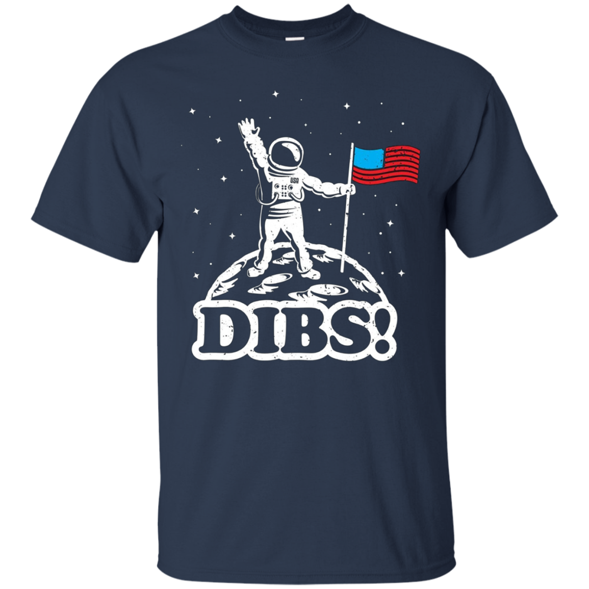 American Flag on Moon July 4th funny t shirt Astronaut space