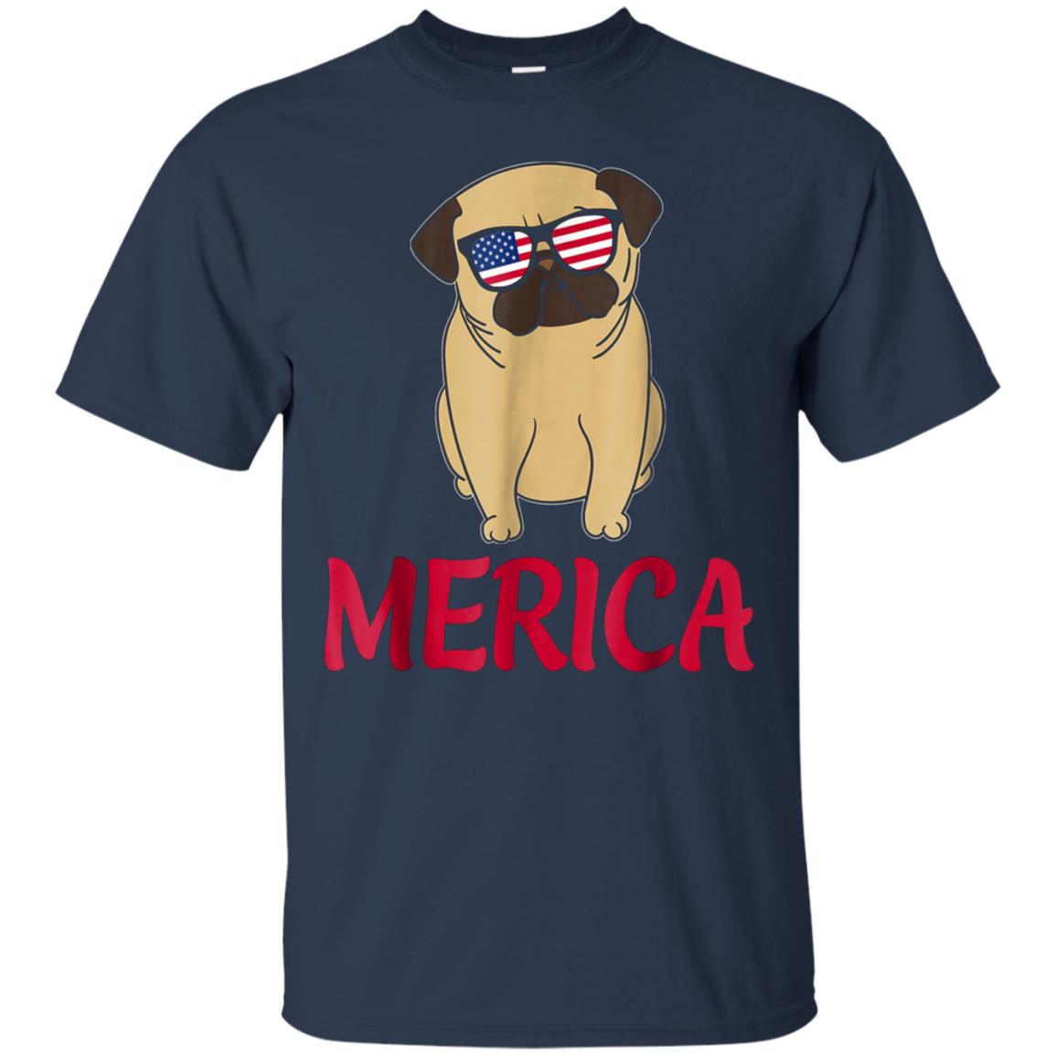 American Flag Pug T-Shirt 4th July Shirt Gift 2018
