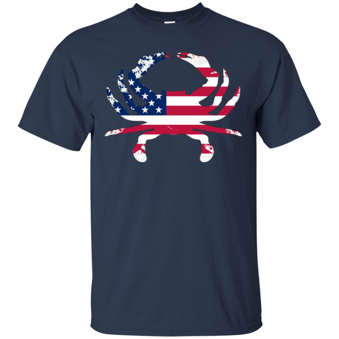 American Flag Tees: Crab Animal Outline USA T-Shirt