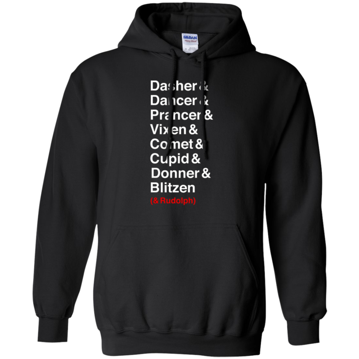 Santa's Reindeer roll call list Christmas shirt.