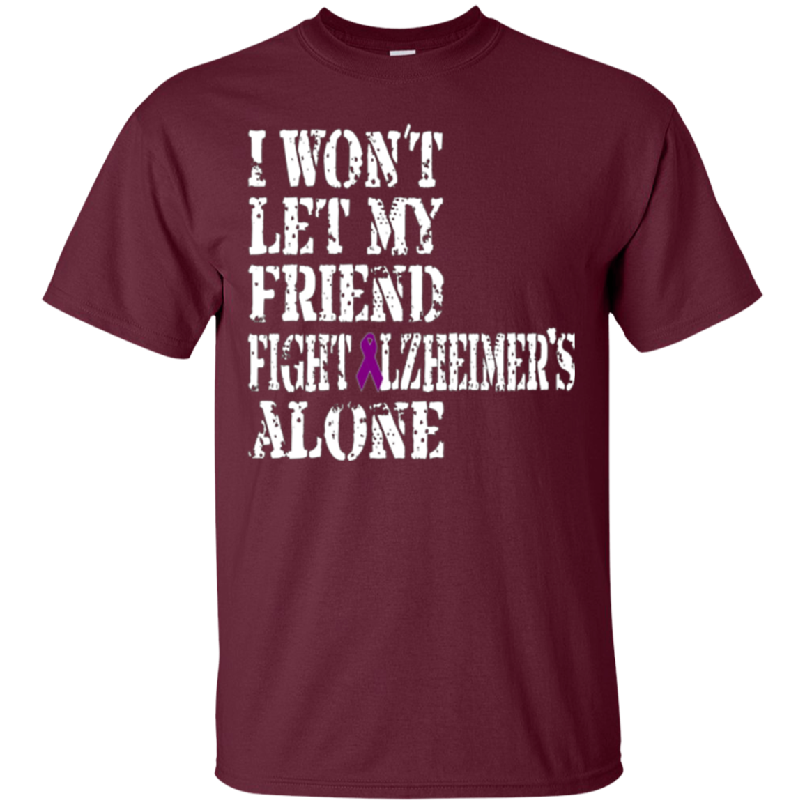 Alzheimer's Awareness Shirt For Friends Purple Ribbon Tee
