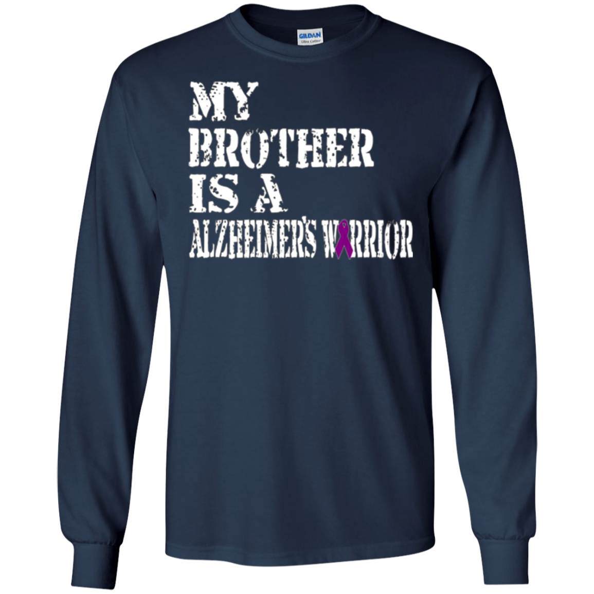 Alzheimer's Awareness T-Shirt For Brothers Purple Ribbon Tee