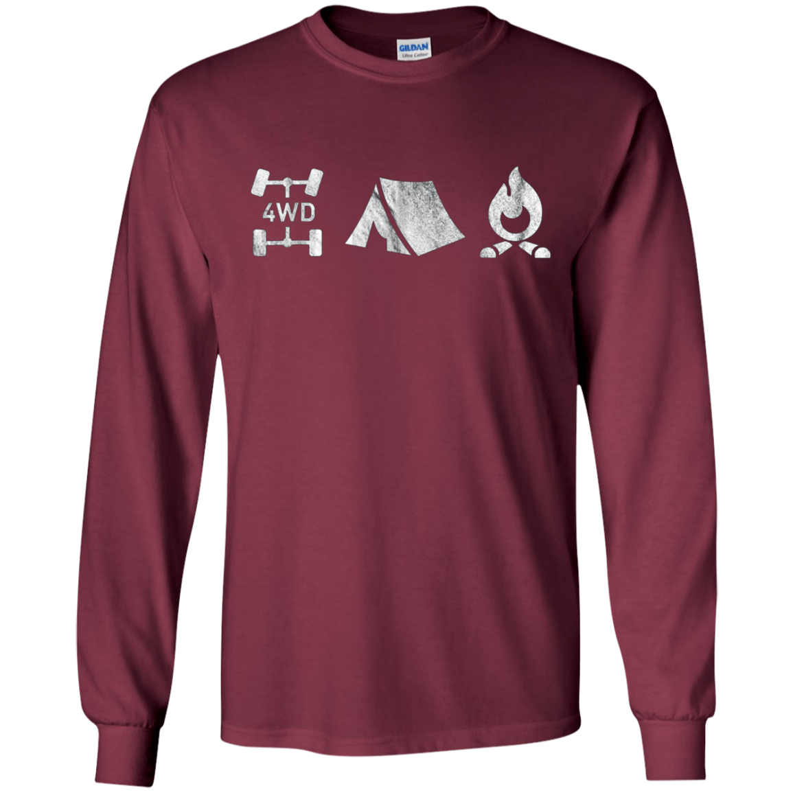 4WD Overland Explorer Tee 4x4 Tent Camp Fire T-Shirt
