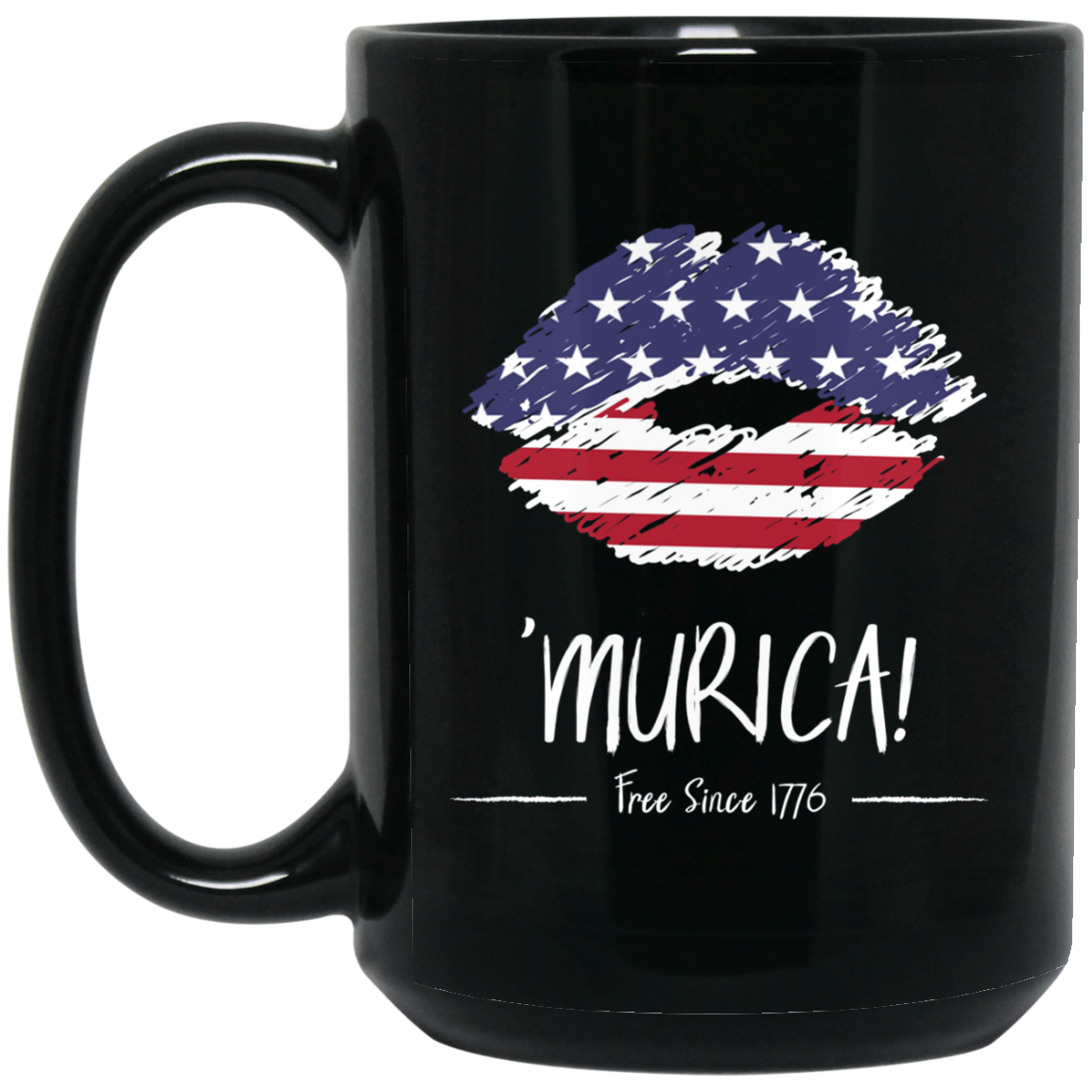 'Murica Shirt America Flag on Lips, 4th July