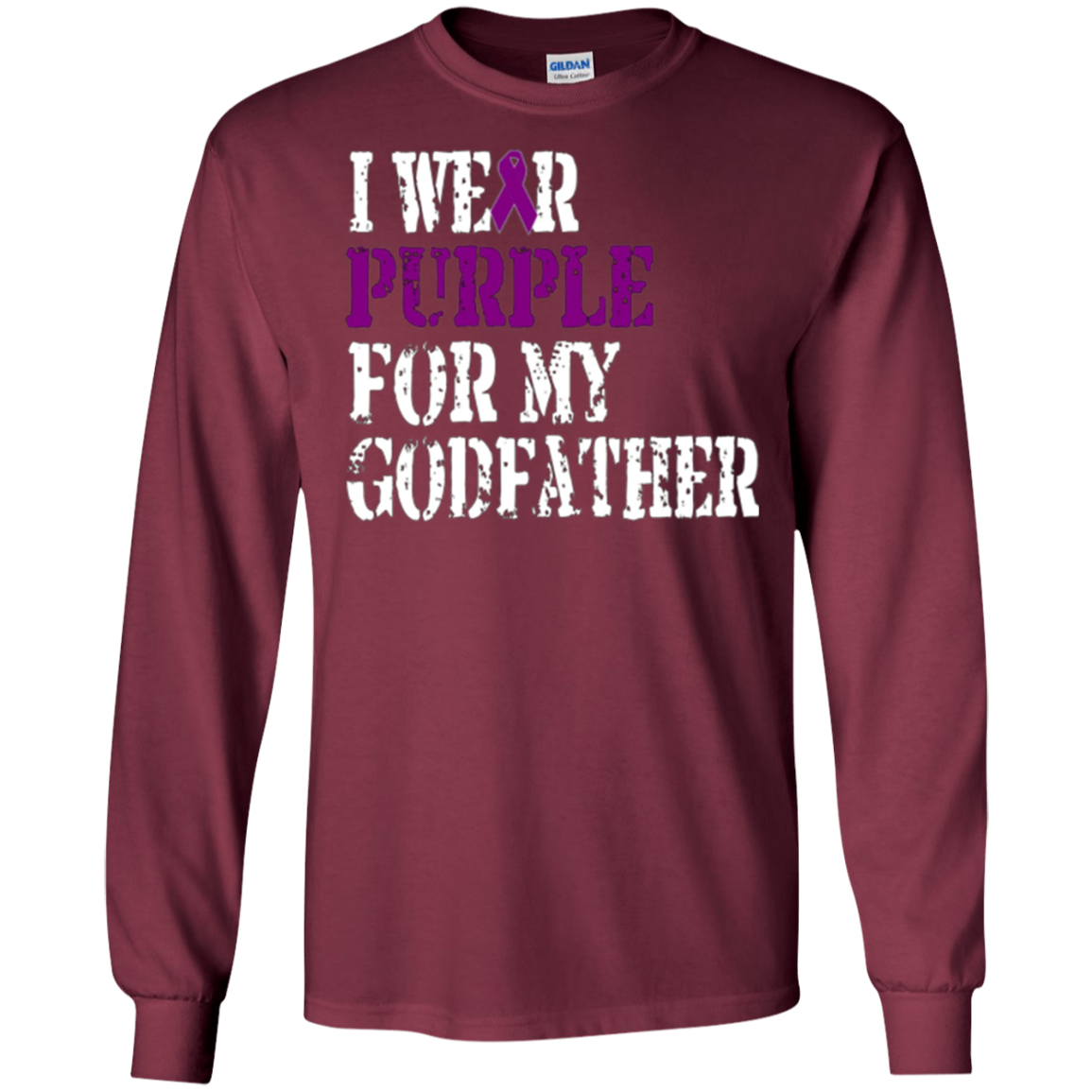 Alzheimer's Awareness T-shirt I Wear Purple For My Godfather