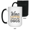 Image of Chemise à vin au vin 'Wine Coffee Chocolate Dogs' Clever Coffee Wine Shirt