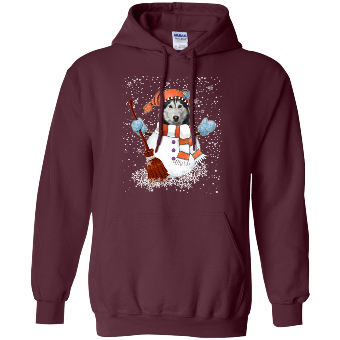 Christmas Snowman Siberian husky Funny T-shirt