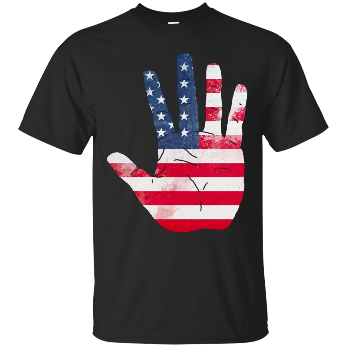 American Flag Waving Hand Hi Five Patriotic Novelty T Shirt