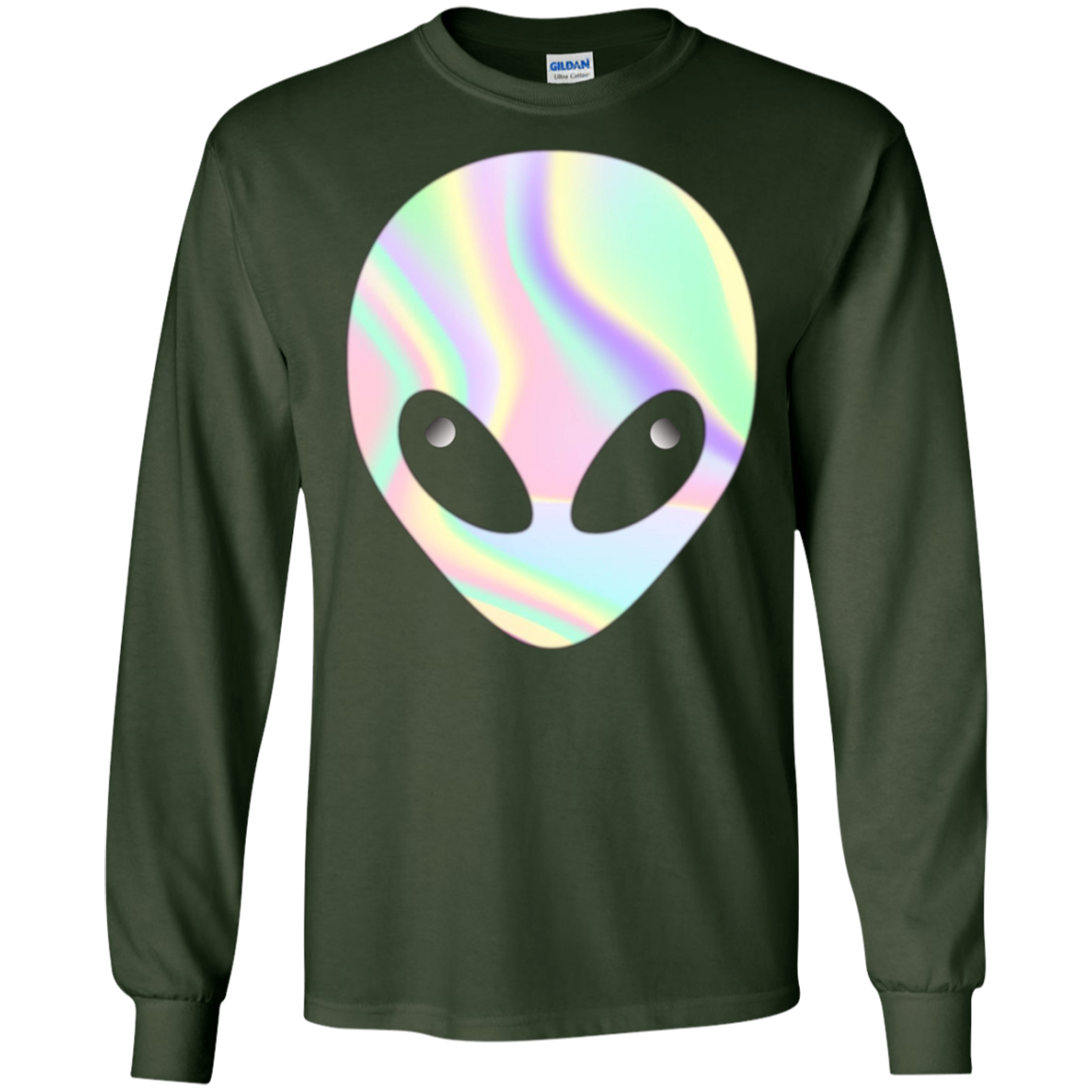 Alien Head T-Shirt Holographic Effect