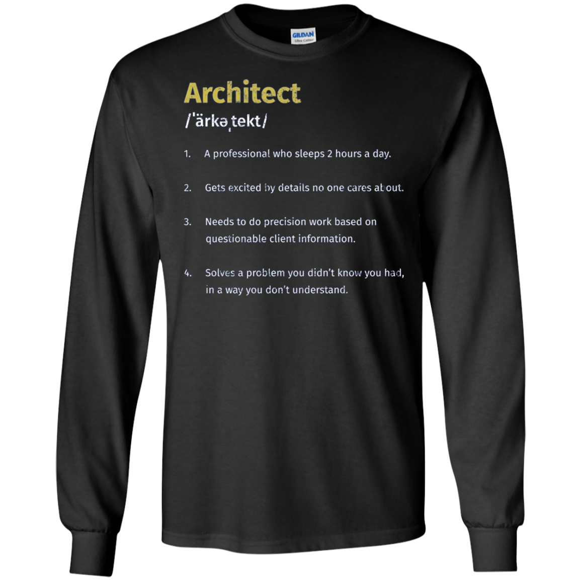 Architect Definition Architecture Distressed Long T-Shirt