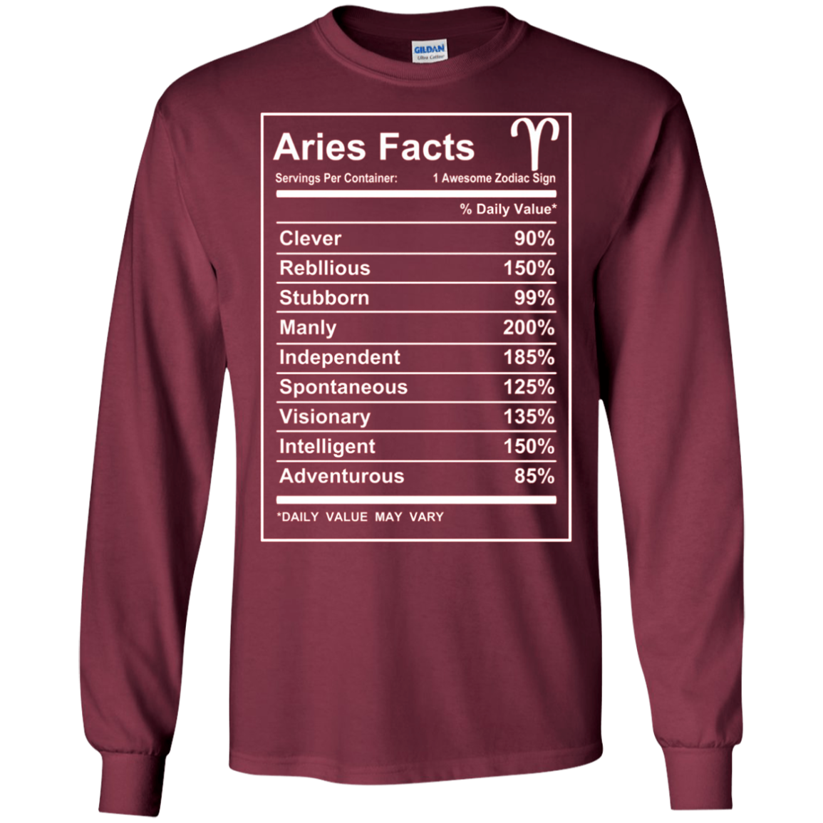 Aries Facts - Funny Aries zodiac T-shirt Cool short sleeve