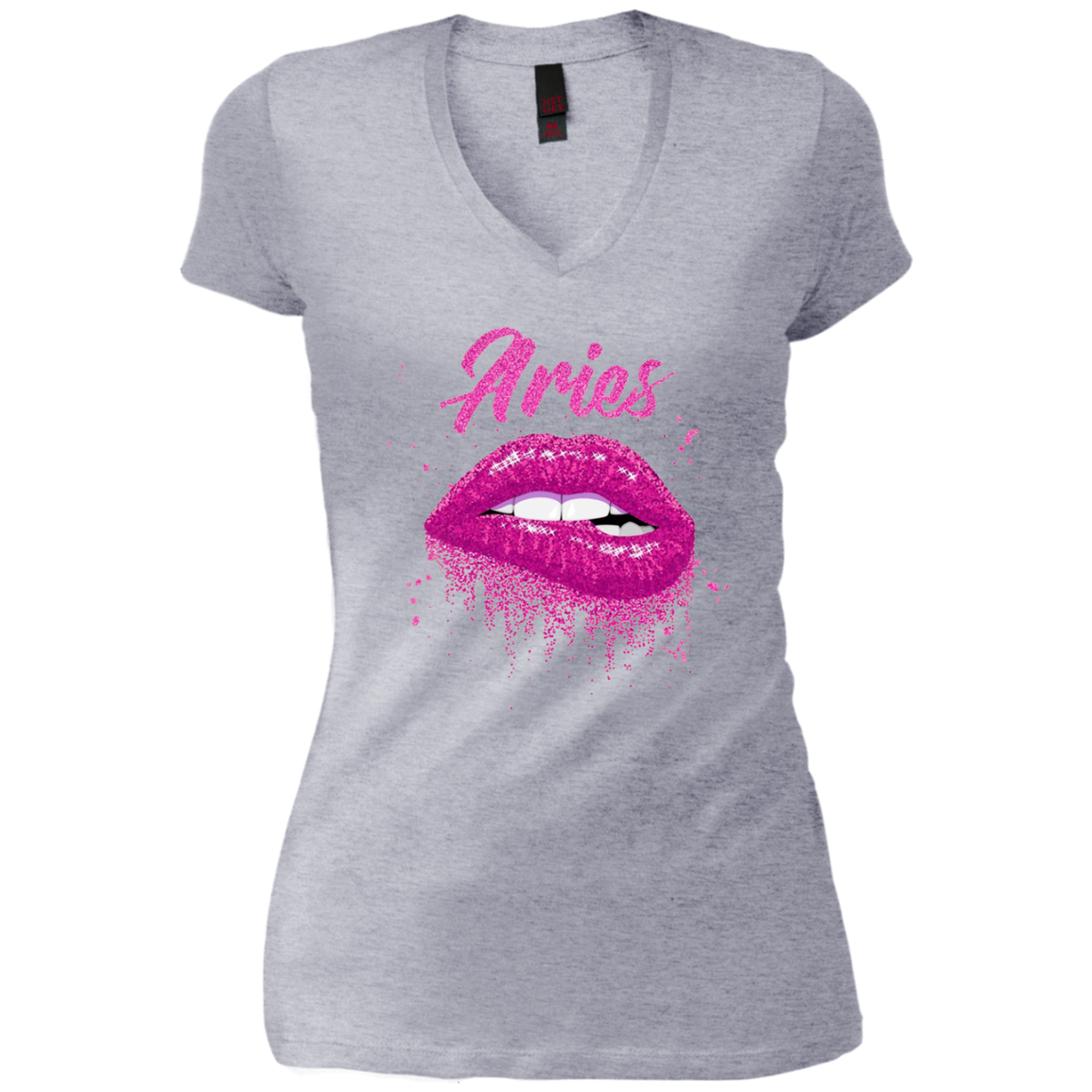 Aries Zodiac Birthday Pink Lips T-Shirt for Black Women