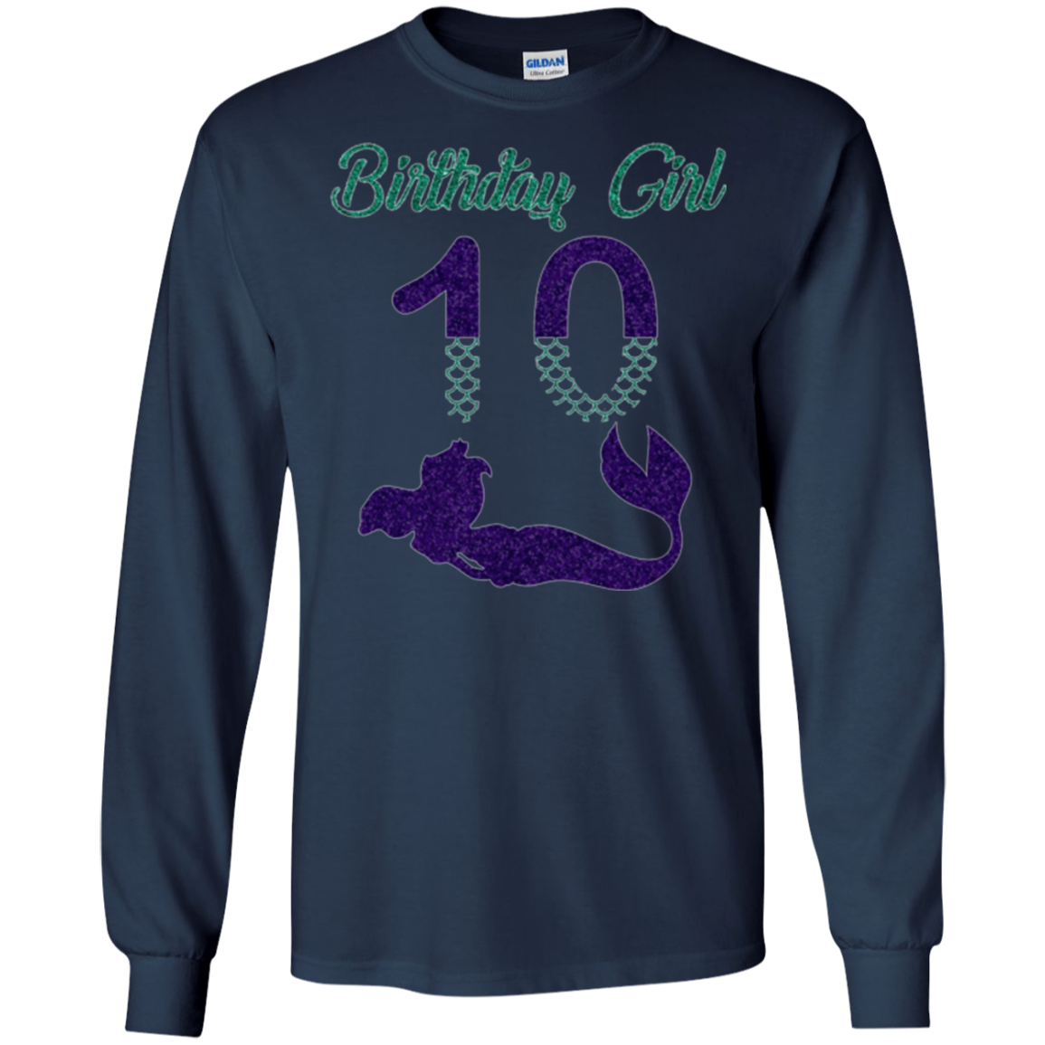 10th Birthday Girl Purple Mermaid T-Shirt