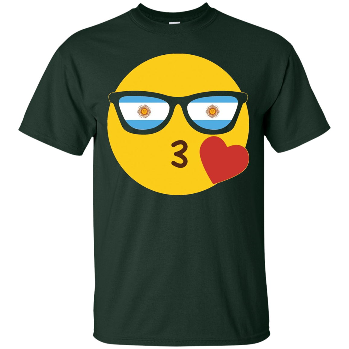Argentina T-Shirt Emoji Argentine Flag Sunglasses Funny Tee