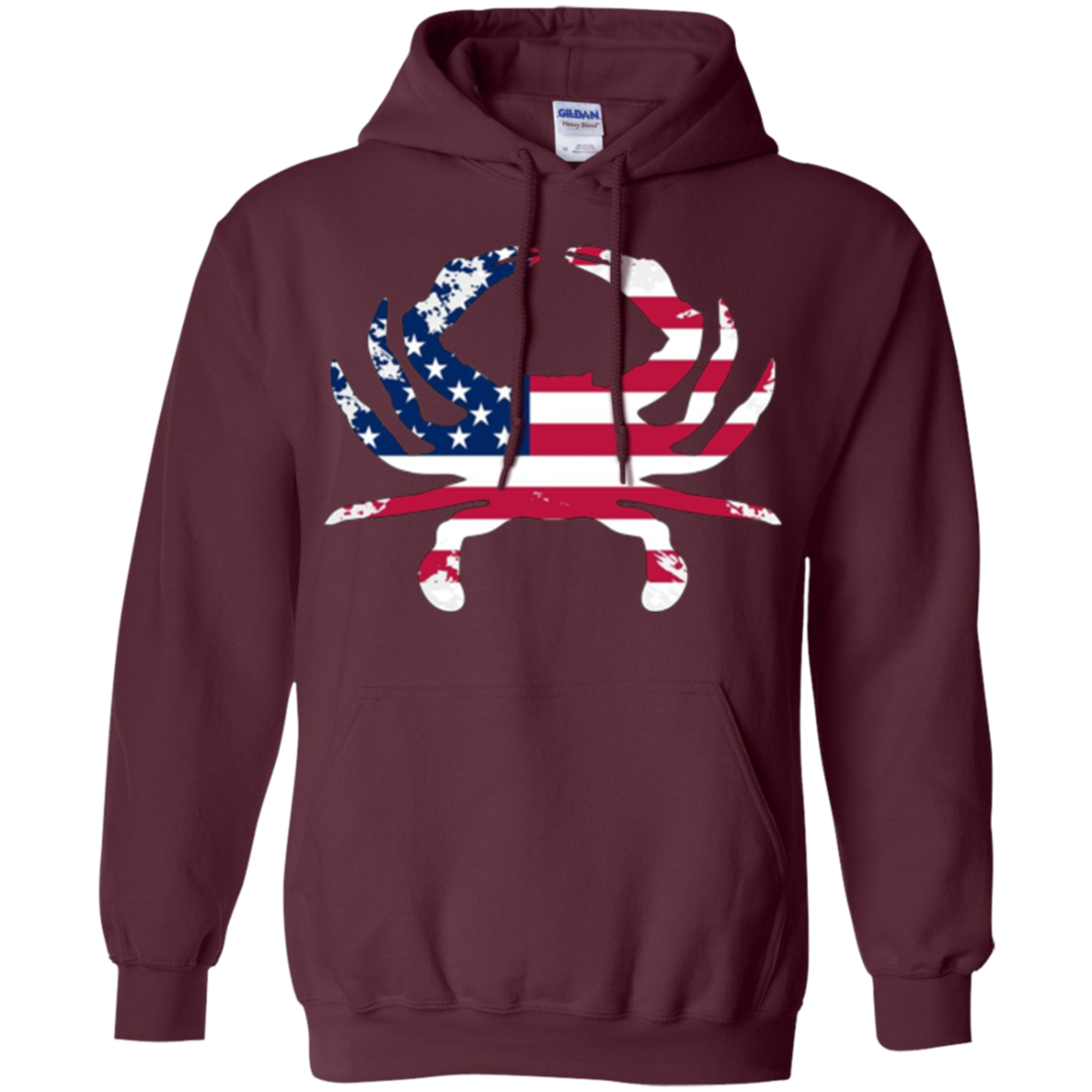 American Flag Tees: Crab Animal Outline USA T-Shirt