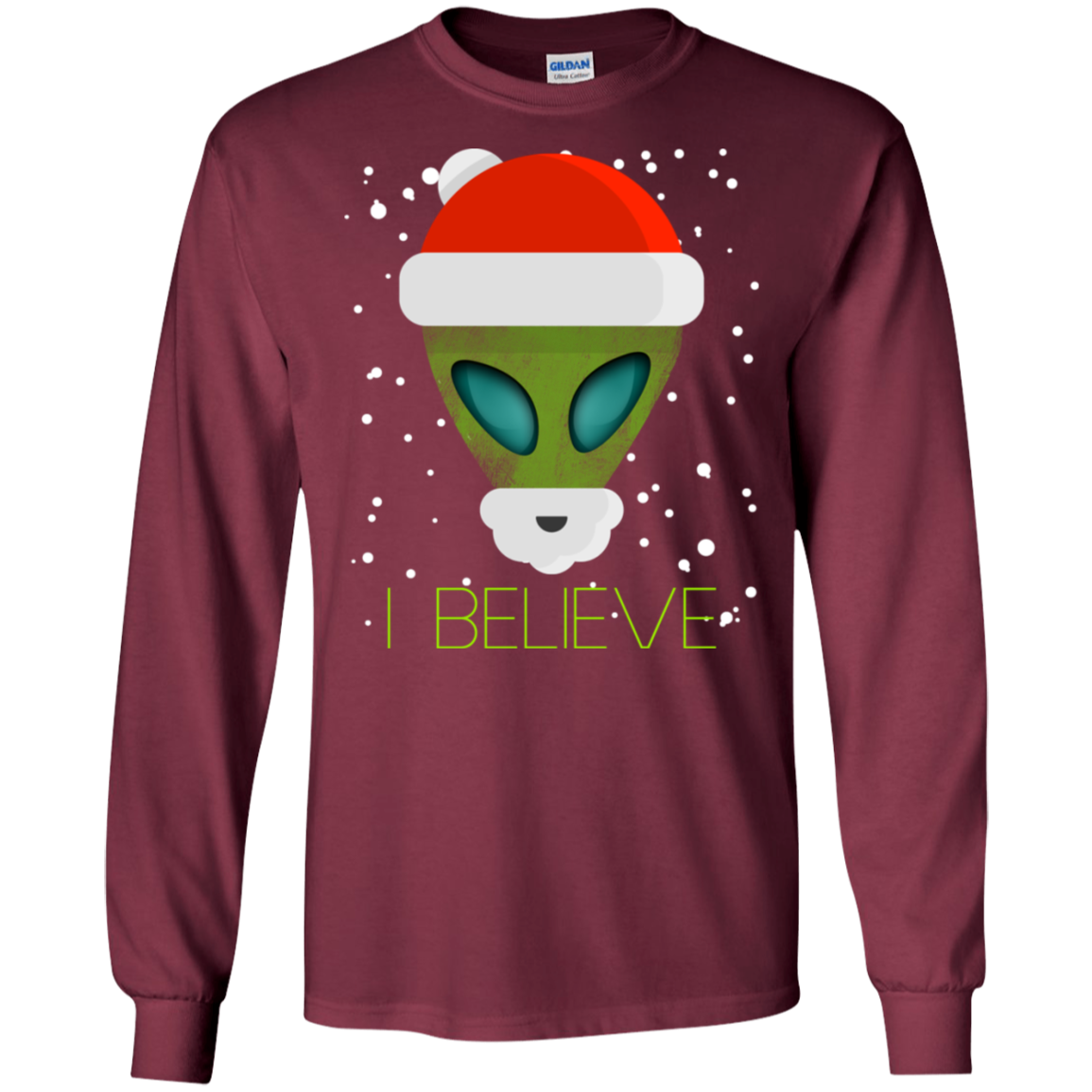 Alien Funny Christmas Tee Shirt I Believe Cute Ufo Gift