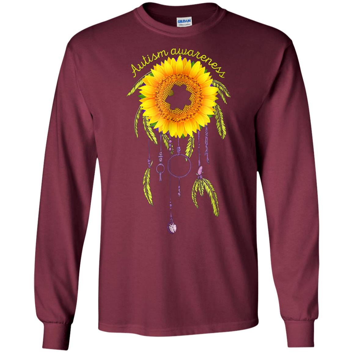 Autism Awareness Sunflower Dream Catcher T Shirt