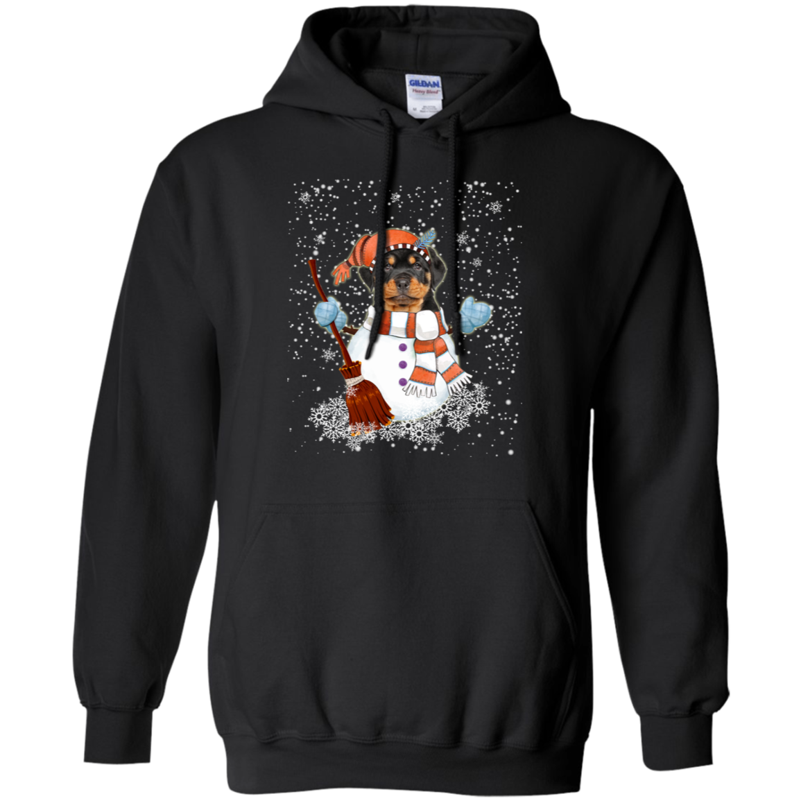 Christmas Snowman Rottweiler Funny T-shirt
