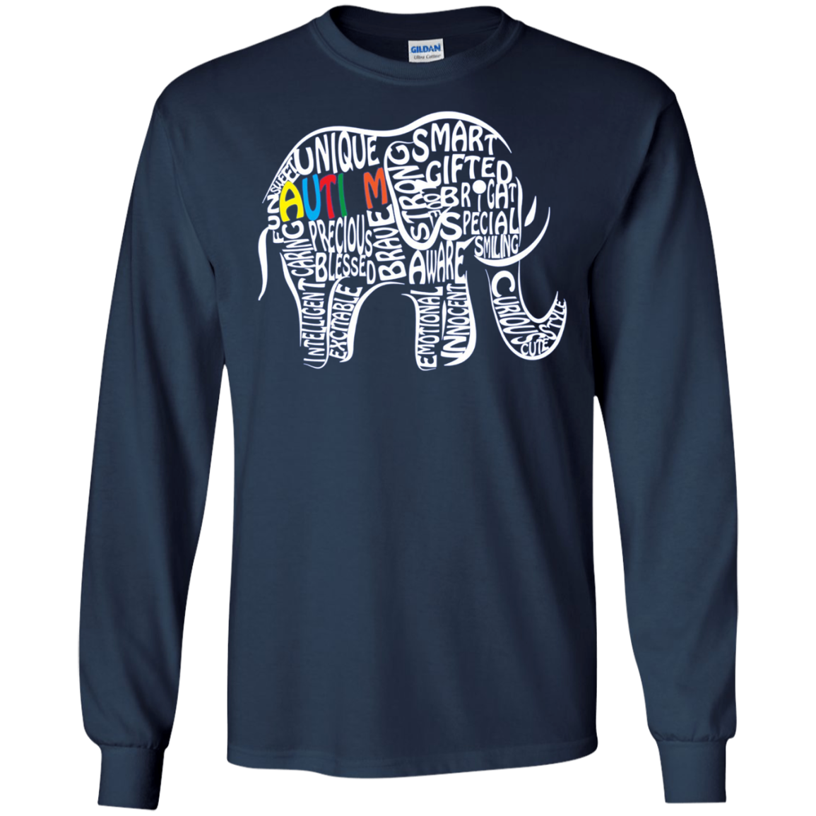 Autism Awareness Elephant Long Sleeve T Shirt