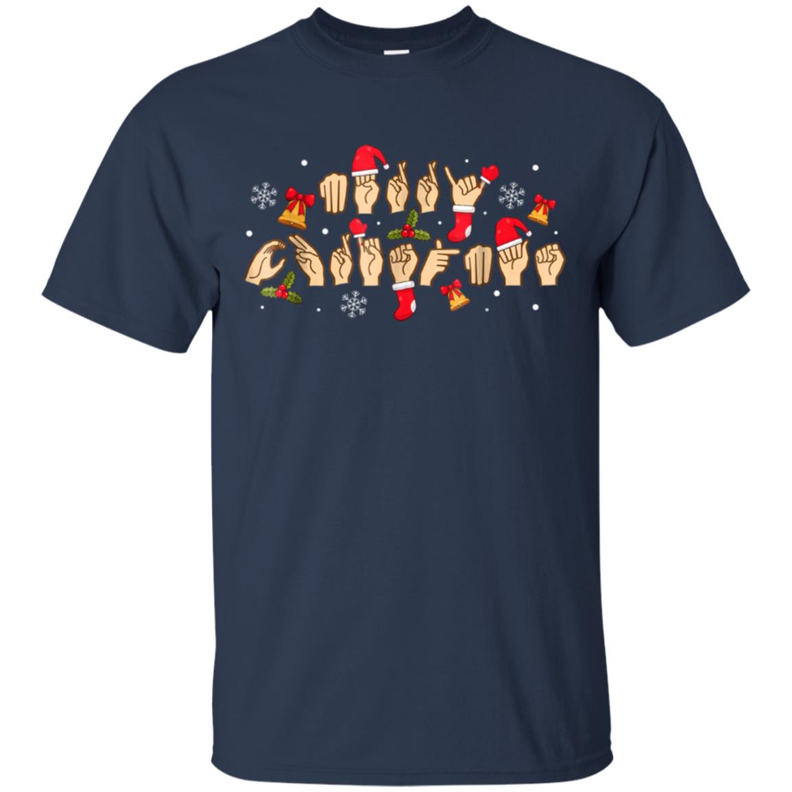 American Sign Language Christmas T-shirt For Deaf