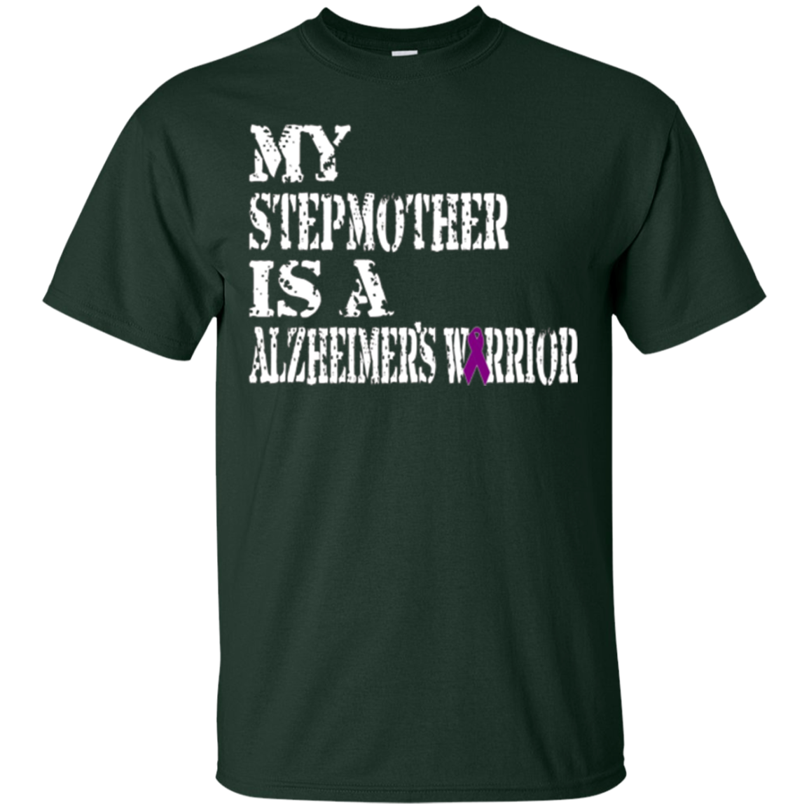 Alzheimer's Awareness T-Shirt For Stepmother Purple Ribbon