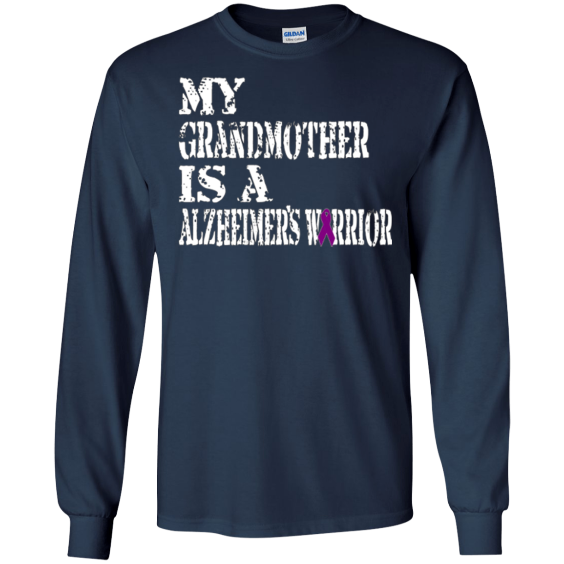 Alzheimer's Awareness Tee For Grandmothers Purple Ribbon Tee