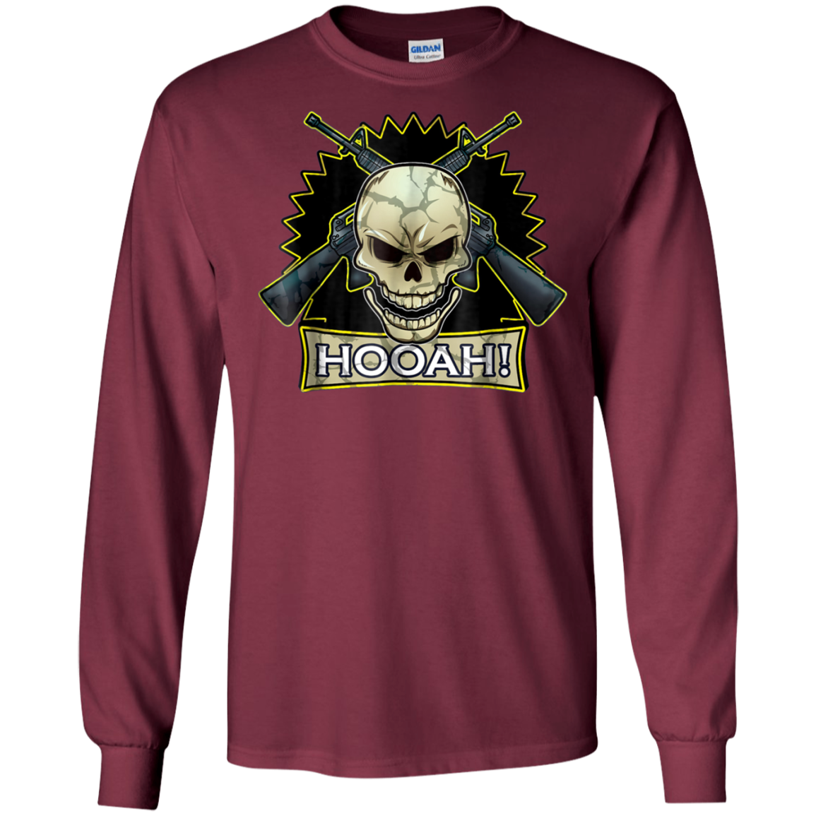 Army Veteran Military Skull Hooah T-Shirt