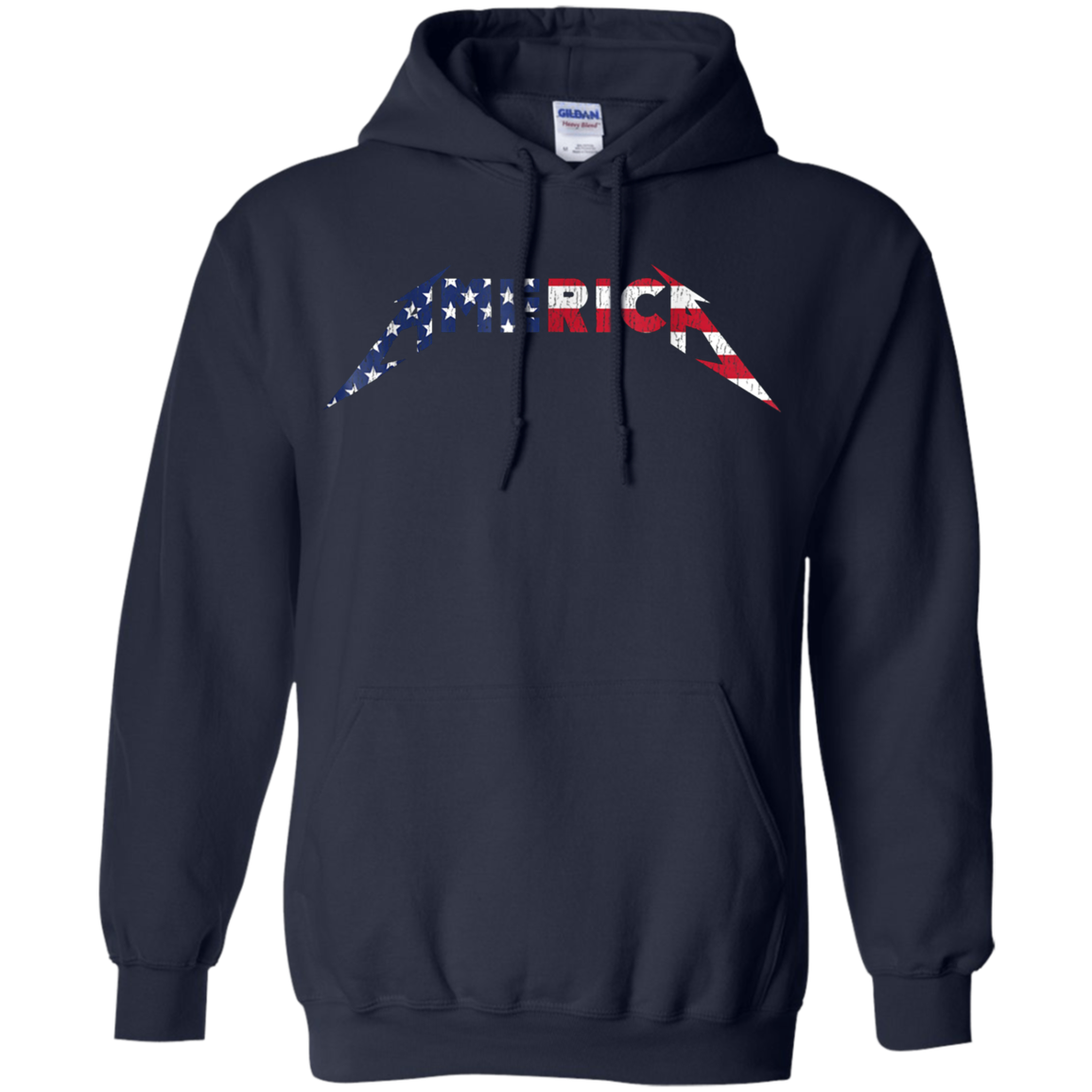 America Heavy Metal Style American Flag T-Shirt