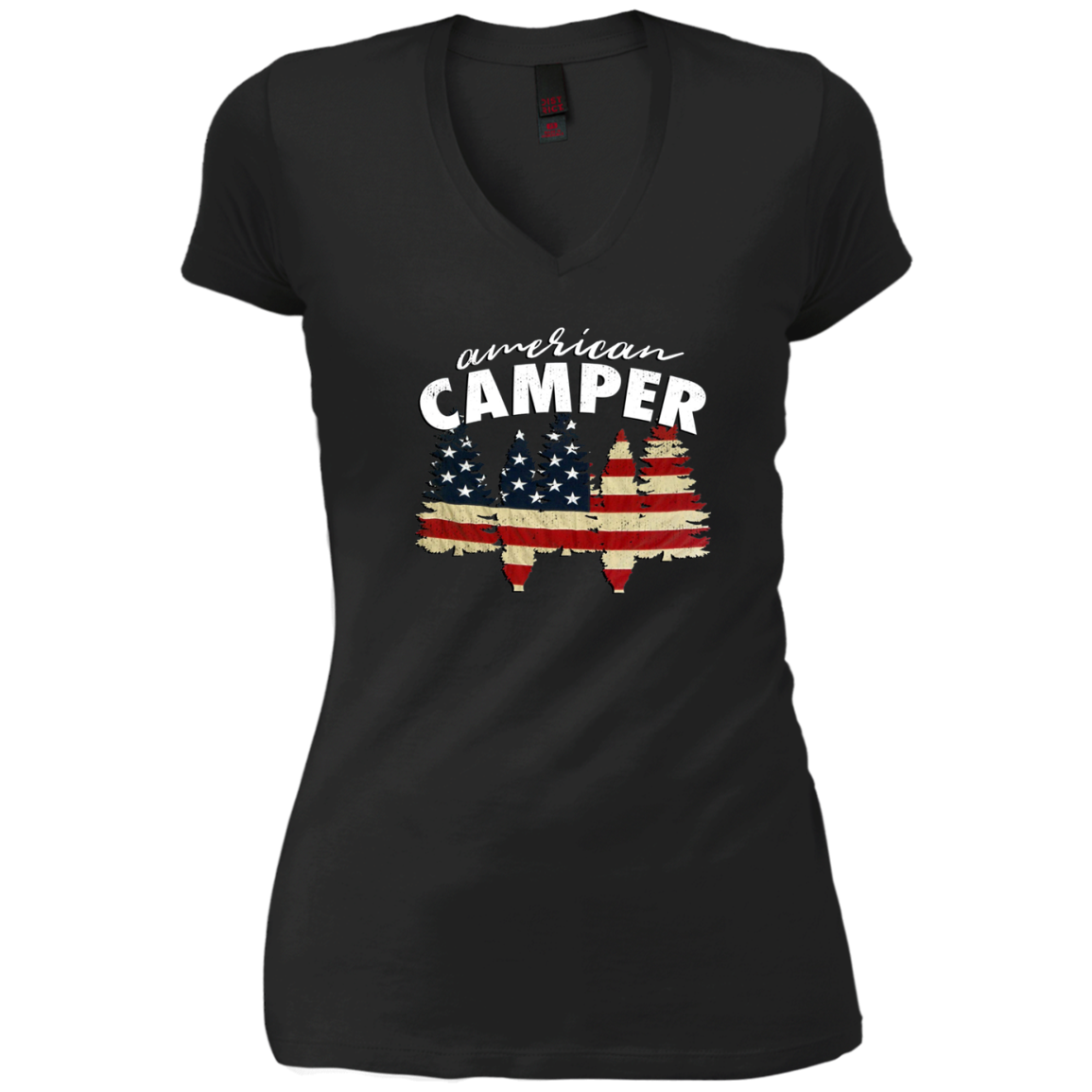 American Camper U.S. Flag Patriotic Camping T Shirt
