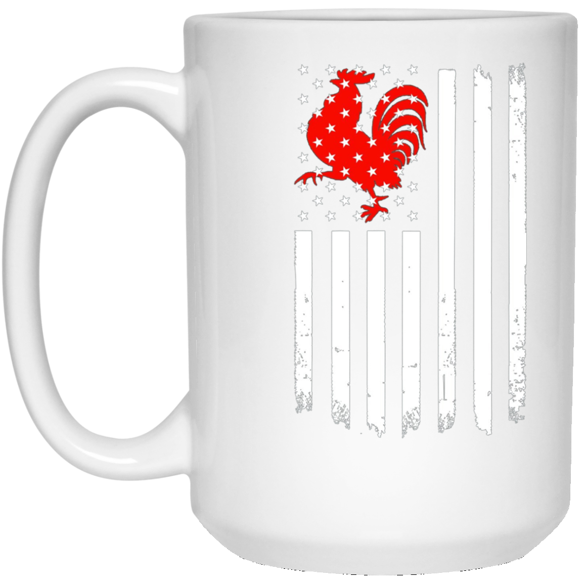 American US Flag Rooster Chicken T Shirt-Funny Patriotic Tee