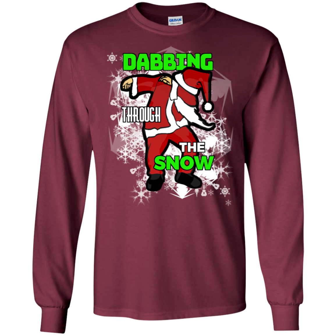Santa Dabbing Through The Snow Cute Christmas Tee Shirt