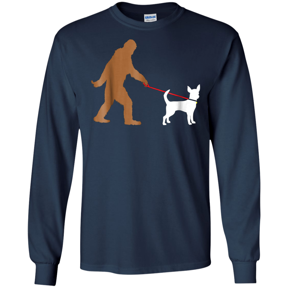Bigfoot Walking Chihuahua Dog T-Shirt